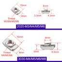 3 x M3 M4 M5 T Slot Nuts for 2020 Aluminum Profiles - 3Sizes 150Pcs Kit - Carbon Steel,Hammer Head T-Slot Fasteners