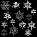 Geosar 54 Pieces 7 Types Acrylic Snowflake Decorations Snowflake Crystal Ornaments for Christmas Tree Party Hanging (Clear)