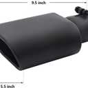 A-KARCK Rectangle Exhaust Tip 2.5" Inlet, Black Coating Square Exhaust Tailpipe Tip 3" x 5.5" Outlet 9.5" Long Blot on Design Easy Installation