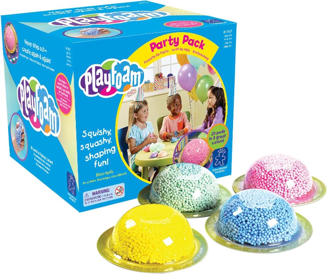 Educational Insights Playfoam Party Pack (20 Pods) - Sensory Toys & Squishy Fidget Toys for Kids, Squishy Foam Blocks, Non Sticky Dough, Sensory Bin Filler & Classroom Tools, Gifts for Ages 3+