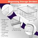 ClearSpace Plastic Pantry Organization and Storage Bins with Dividers & Lids  Perfect Kitchen Organization or Kitchen Storage  Fridge Organizer, Refrigerator Bins, Cabinet Organizers, 4 Pack