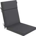 Favoyard Outdoor Chair Cushion 21 x 20 x 2 Inch Waterproof & Color Fade Resistant High Back Patio Furniture Cushion Replacement with Removable Cover, Ties and Hidden Zipper for Outdoor Dining Chairs (Dark Grey)