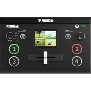 RGBlink Mini Video Mixer Switcher with 4 x HDMI Inputs 2K Input/Output Real Time Live Streaming, Support Output 6 Pictures PVW and PGM, for Facebook, YouTube, Instagram, Tiktok, RTMPS