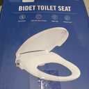 Bio Bidet Slim Zero Non Electric Bidet Toilet Seat Elongated, Low Profile Seat with Slow Close Lid, Battery Powered Night Light, Dual Nozzles, White