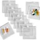 Zippered Pill Pouch Bags - 12 Pcs, Slide Lock Clear Plastic Mini Bags, BPA-Free for Pills Vitamins, Supplements, Medications, Jewelry, Crafts, Small Objects - Self-Sealing, Reusable, Travel-Friendly