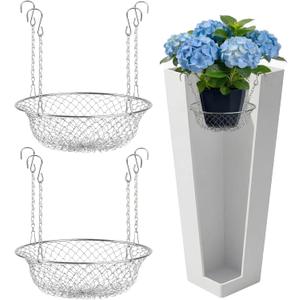 2-Pack Adjustable Planter Insert, Heavy Duty Plant Riser for Large Pots, Drainage & Airflow Support, Fits 10-18 inch Pot