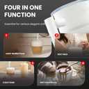 4 in 1 Electric Milk Frother, Steamer with Warming function, Automatic Hot and Cold Milk Frother, Coffee Frother, Latte, Hot Chocolate, Macchiato, Cappuccino (White)