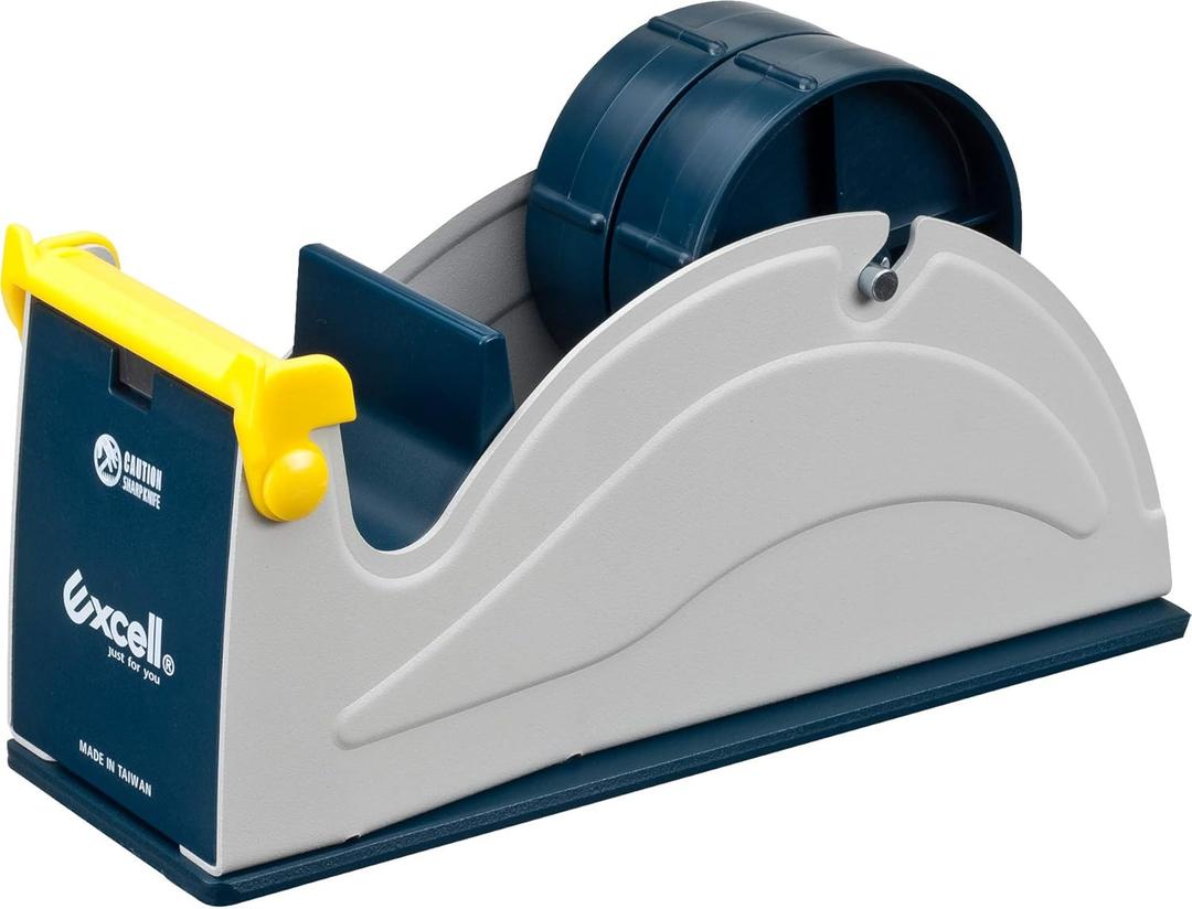 Excell ET-12270 Blue/Grey Premium Twin-Roll Steel Desk Top Dispenser: 2 in. Wide (3 in. core)