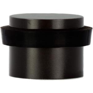EVI Door Stops | Black Door Stopper - Adhesive Installation - Black Rubber Protector - 0.94 x 0.79 Inch Door Stop (Black Lacquered Stainless Steel)