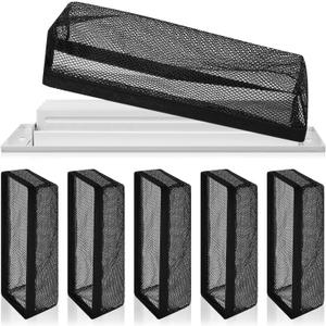 Zonon 6 Pcs Floor Register Cover Trap 4 x 10 Inch Floor Air Vent Cover Screen Hoods Filters Mesh Net Trap for Home Air Ventilation Wall Ceiling Household Duct,Black
