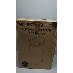 NINESTARS Stainless Steel DZT-50-25 Motion Sensor Trash Can, Large, 50liters, Silver