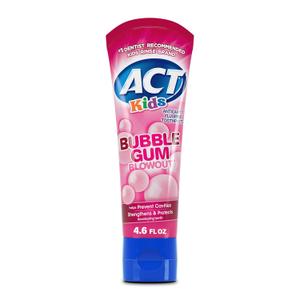ACT Kids Anticavity Fluoride Toothpaste 4.6 oz. Bubble Gum Blowout (4.6 Ounce (Pack of 1))