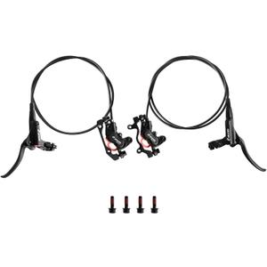 Z00M HB876 4-Pistons Hydraulic Disc Brake Set, MTB Hydraulic Brakes Left Front 850mm Right Rear 1450mm Bicycle Hydraulic Brake Kit for eBike, Mountain Bike, Road Bike, Fat Bike (Pre-Bled)