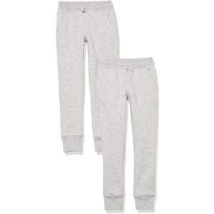 Amazon Essentials Girls and Toddlers' Sweatpants, Multipacks (4T, Light Grey Heather)