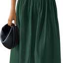 PRETTYGARDEN Women 2026 Summer Elegant Strapless Maxi Dress Tube Top Dress A Line Flowy Long Wedding Party Cocktail Dresses (Green, XXL)