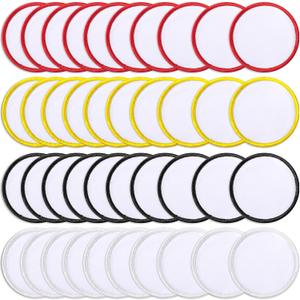 40 Pieces Iron on Blank Sublimation Patch Round Fabric Heat Transfer Repair Blank Patch for Clothes, Hats, Uniforms, Backpacks, Shoes