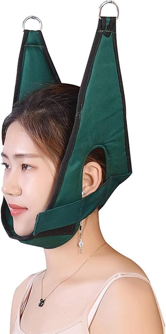 Cervical Traction Belt Home Neck Stretching Fixation Belt Neck Hanging Adult Neck Cone Traction Head Cover Medical Neck Pain Relief Correction Decompressor Pillow Neck Disease Treatment Device
