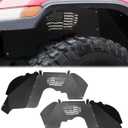 ROADER JL JT Front Inner Fender Liners Wheel Cover for 2018-2024 Jeep Wrangler JL JLU Unlimited & Gladiator JT 2018-2024, US Flag Pattern Liner Bolt-on Style Steel Fender Flares Splash Mud Guards