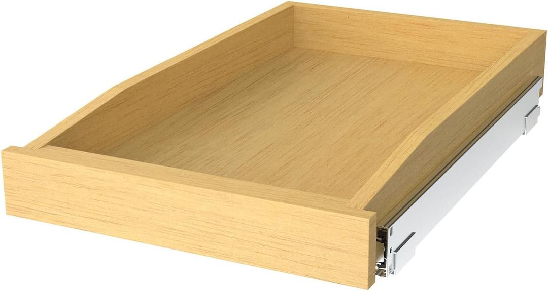 Wooden Pull out Cabinet Organizer 14" W x 21" D x 3.35" H, Heavy Duty Slide Out Drawers Pull-Out Home Organizers for Kitchen Cabinets