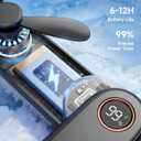 SWEETFULL Portable Handheld Mini Fan with LED Display, 3-in-1 Personal Foldable USB Rechargeable Hand Held Fan & Flashlight for Travel, Lash Eyelash, Cute Small Pocket for Women, Girls