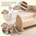 FReniland Wood Rocking Doll Crib for Dolls up to 18 Inches, Wooden Baby Doll Bed Dolls Cradle with Blanket & Pillow, Classic Pretend Play Toy for Kids Ages 3+