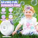 Bubble Machine, Automatic Bubble Blower for Kids Toddlers, 8000+ Bubbles Per Minute, 90 200 Oscillating Electric Plug-in or Batteries Bubble Maker Toys for Outdoor Birthday Party - White