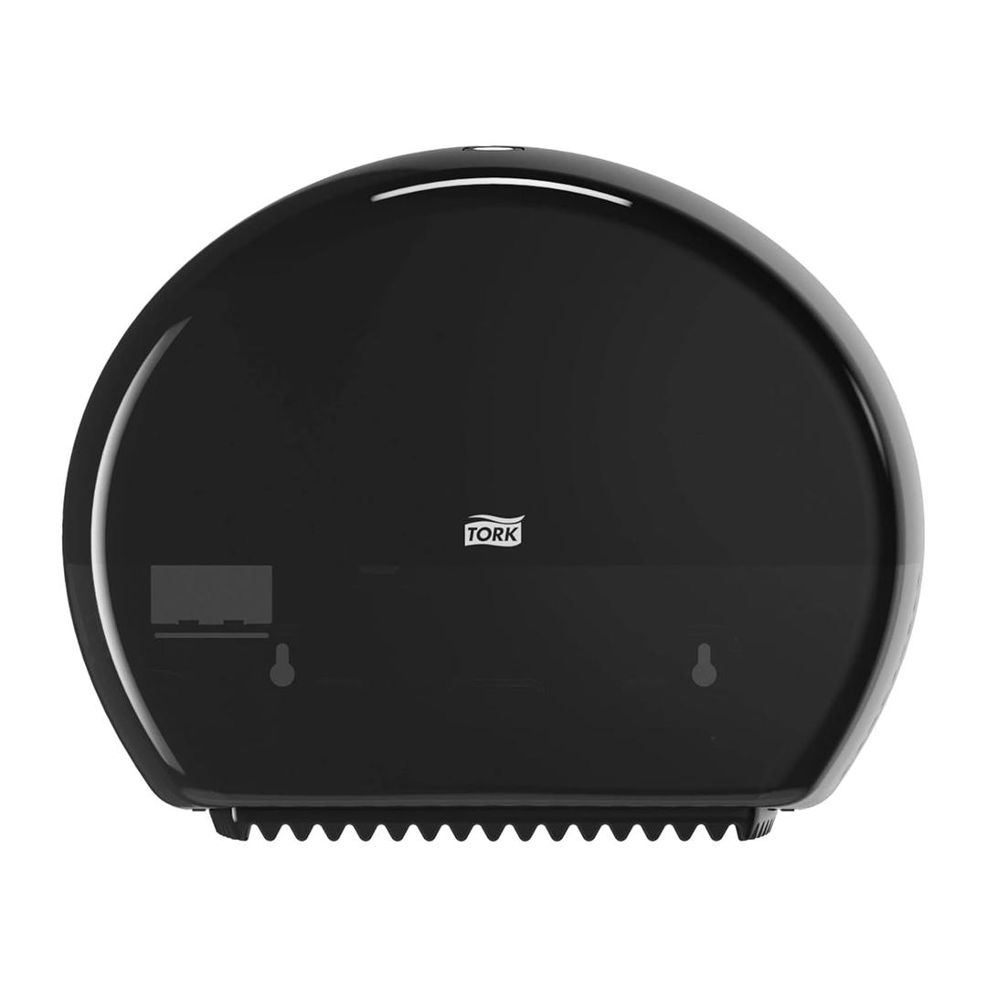 Tork Mini Jumbo Toilet Paper Roll Dispenser Black T2, Modern Look, Elevation Design, 555028A
