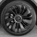 KAVANIC Fits for Tesla Model Y Wheel Cover Hubcap 19 Inch Matte Black Support Logo Symmetry Design (1 PCS-Side 2) Cyclone Style 2020-2023 Model Y Gemini Wheel Cover Replacement, KA4-CY-1PCS-Side2