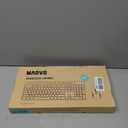 Wireless Keyboard and Mouse Combo, MARVO 2.4G Ergonomic Wireless Computer Keyboard with Phone Tablet Holder, Silent Mouse with 6 Button, Compatible with MacBook, Windows (Black)