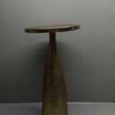 OBJET D'ART Small Round Gold End Tables, Luxor, 23'' Height, Vintage Metal Accent, Side, Pedestal, Coctail and Drink Tables for Living Room and Small Spaces