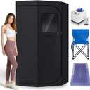Sauna Box for Detoxification and Relaxation, Indoor Portable Sauna Tent with 3L Steamer and Folding Chair, 9 Levels, High 5.9' - Steam Sauna