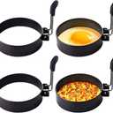4 Pack Eggs Rings,Stainless Steel Round Breakfast Mold Tool Cooking,Round Egg Cooker Rings For Frying Shaping Cooking Eggs,Egg Maker Molds (4Pack)