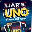 Mattel Games Liars UNO Card Game in Travel & Storage Tin for Adults, Kids, Families, Parties & Game Nights, Outwit Other Players with Bluffing & Trickery