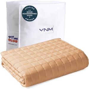 YnM 12lbs Weighted Blanket for Adults, Heavy Bed Throw Blanket with Cooling Glass Beads for All Season Use, Ideal for ~110lbs (48x72 Inches, Twin/Full, Terracotta)