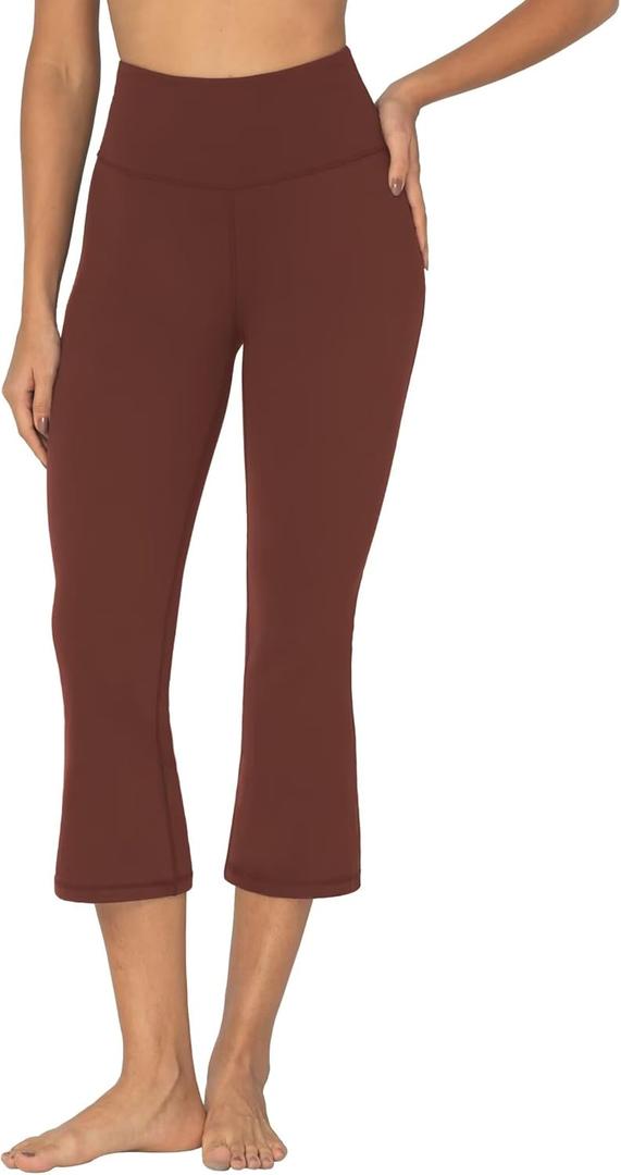 Sunzel High Waist Mini Flared Leggings for Women, Tummy Control Casual Flare Yoga Pants for Yoga Workout Gym (XL)