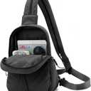 Convertible Backpack Crossbody Small Sling Bag for Women Crossbody Shoulder Chest Daypack with Zipper Strap for Hiking, Black