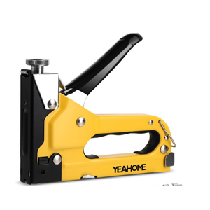 Upholstery Staple Gun Heavy Duty, YEAHOME 4-in-1 Stapler Gun , Manual Brad Nailer Power Adjustment Stapler Gun for Wood, Crafts, Carpentry, Decoration DIY