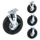 10 Inch Casters Wheels Set of 4 Heavy Duty, 1300 lbs Load Capacity Industrial Casters with 2 Brake, Locking Swivel Plate Caster for Workbench, Cart, Trolley, Wagon, Shelves