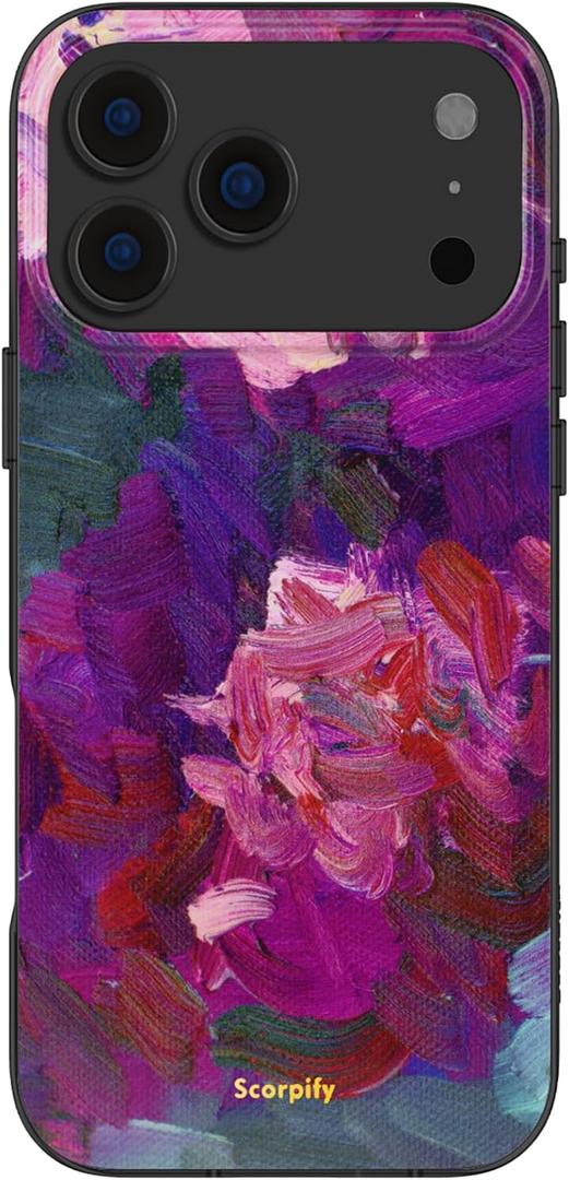 SCORPIFY for iPhone 17 Pro Max Case [Compatible with MagSafe] with Lilac Design, Cute Magnetic Phone Cover for Women Girls, [10FT MIL-Grade Drop Protection] Slim Shockproof Bumper with Stylish Pattern
