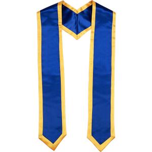 Newrara Deluxe Unisex Adult Plain Graduation Honor Stole Sash Classic End with Trim 72" Long