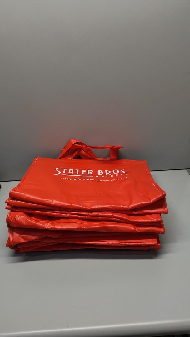 Red Tote Bags Set of 6, Bulk Pack Grocery Shopping Travel Business Activities advertisement Reusable Bag