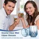 12 PCS Blue Plastic Mini Vintage Shot Glasses 3 oz Crystal Tequila Glasses Small Whiskey Glasses Vodka Glass Set Clear Disposable Liquor Cups Espresso Shot Cups for Party Weddings Gifts Birthday