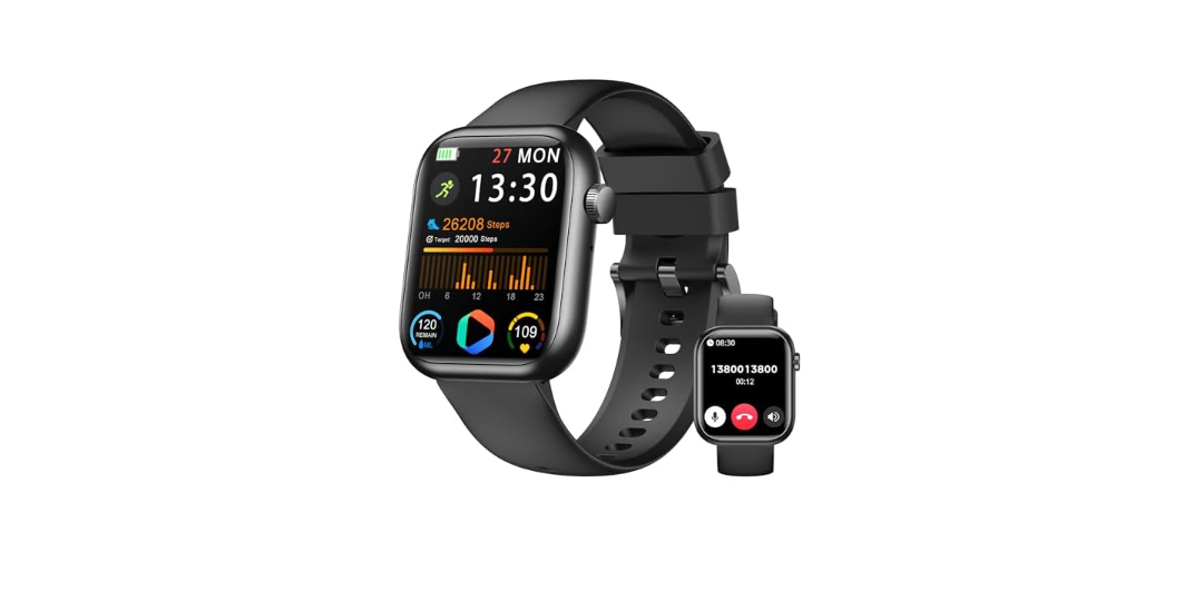 Smart Watch, 1.83" HD Fitness Tracker for Men Women, 123+ Sport Modes Heart Rate Monitor, Fitness Watch with Pedometer,IP68 Waterproof Running Watch,Step Counter & Sleep Monitor for Android iOS