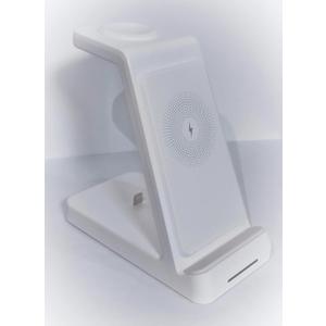 3-in-1 Wireless Charging Station, 15W Fast Charging Dock for Phone, Watch, and Earbuds  Simple Setup, Instant Charging (White)