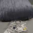 Homemate Heated Blanket Electric Throw - 50"x60" Heating Blanket Throw 1/2/4/6/8 Hours Auto-Off 10 Heat Level Over-Heat Protection Flannel Sherpa ETL Certification (01 - Light Grey)