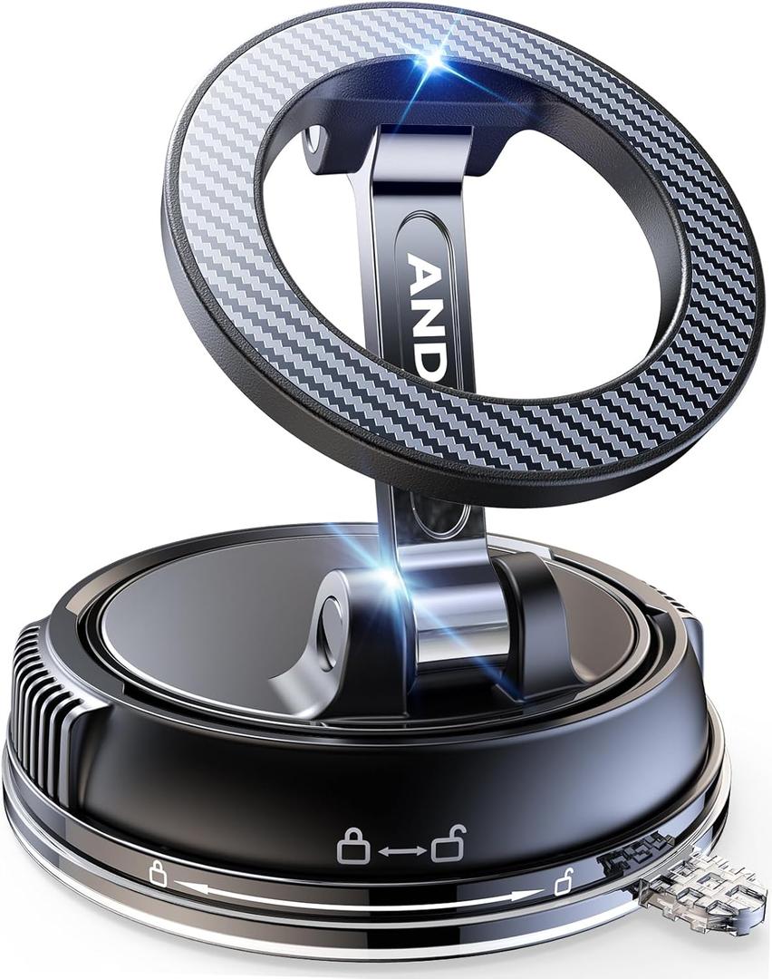 ANDERY Car Phone Holder for Magsafe [78+LBS Strongest Suction & 2400gf Strongest Magnetic] 360 Adjustable Car Phone Mount, Phone Holders for Your Car for iPhone 17-12 Pro Max Air Plus (Carbon Fiber)