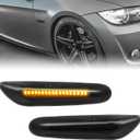 Sequential LED Side Marker Turn Signal Lights Compatible with BMW 1 3 5 Series E36 E46 E60 E87 E90 E92 X1 X3 63133418447 63133418448 Fender Side Marker Amber Light Assemblies Front Flowing LED Lamps