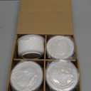 10 oz Set of 4 Oven-Safe Porcelain Ramekins with Lids, Large White Souffle and Creme Brulee Baking Dishes, Ramekin Bowls for Sauce and Dessert