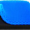 Gel Seat Cushion, Cooling seat Cushion (Super Large & Thick), Breathable Honeycomb Design Absorbs Pressure Points Seat Cushion, Gel Cushion for Office Chair, Home Car seat Cushion for Wheelchair (Blue)
