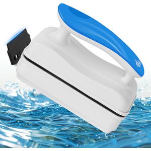 AQQA Aquarium Magnet Glass Cleaner, Dolphin Series-Fish Tank Algae Scraper Brush Cleaner for Glass or Acrylic,2 Detachable Blades Floating Cleaning Tool for 1/8"-1/4" Thickness
